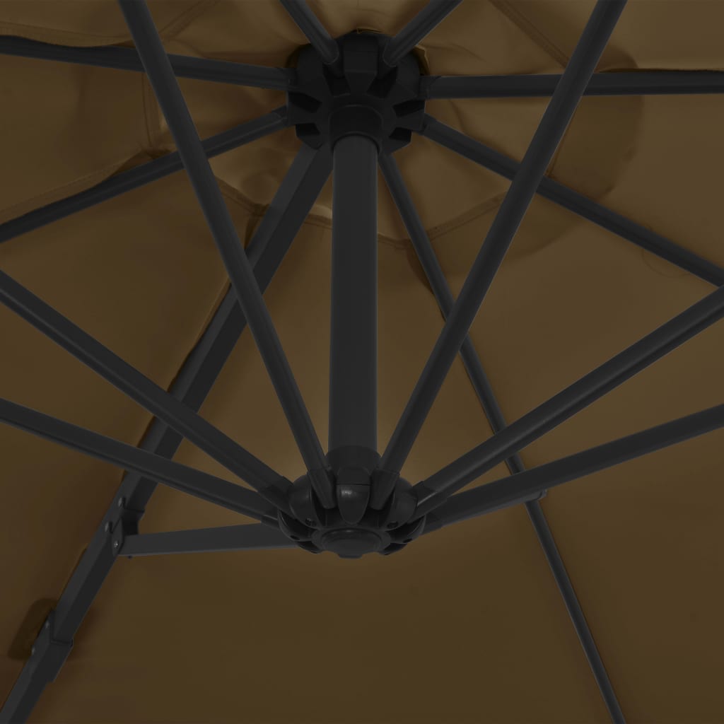 Ampelschirm mit Stahlmast Taupe 300 cm