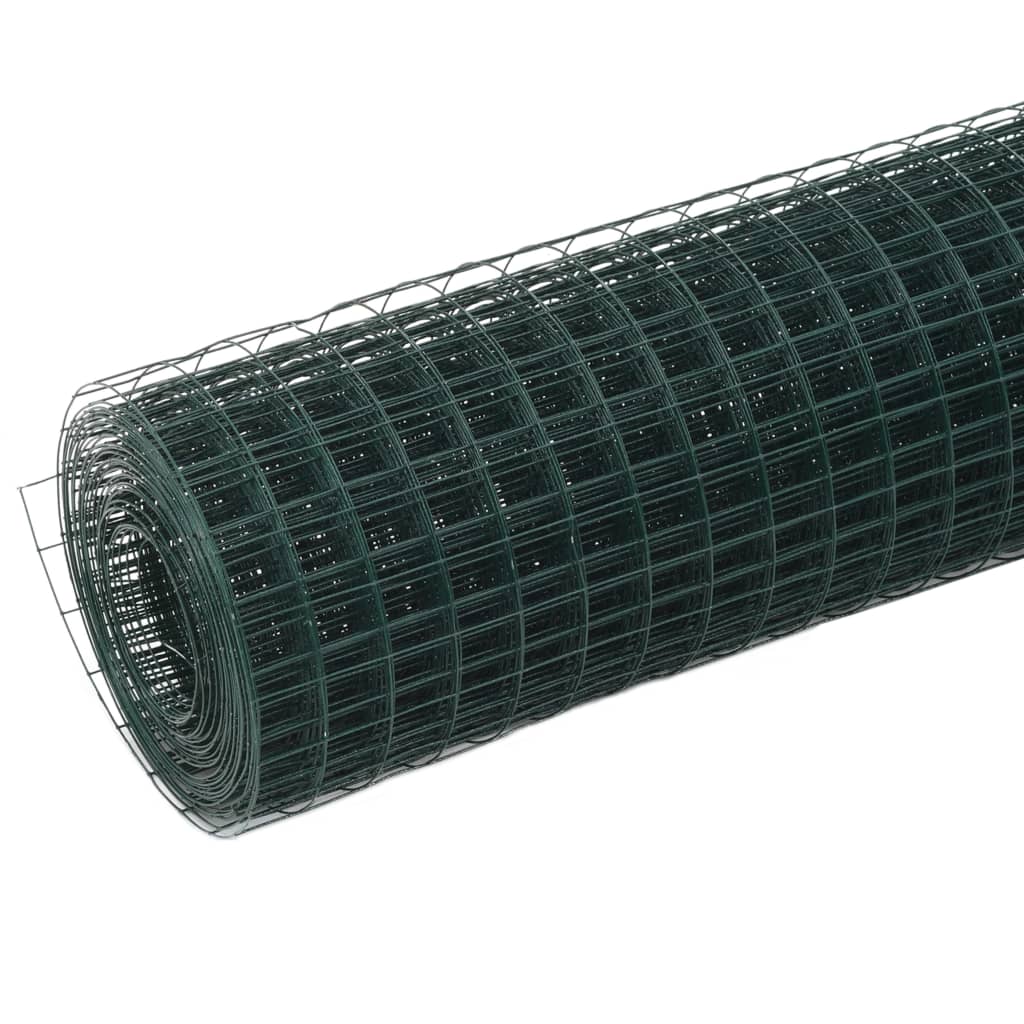 Drahtzaun Stahl mit PVC-Beschichtung 25x0,5 m Grün