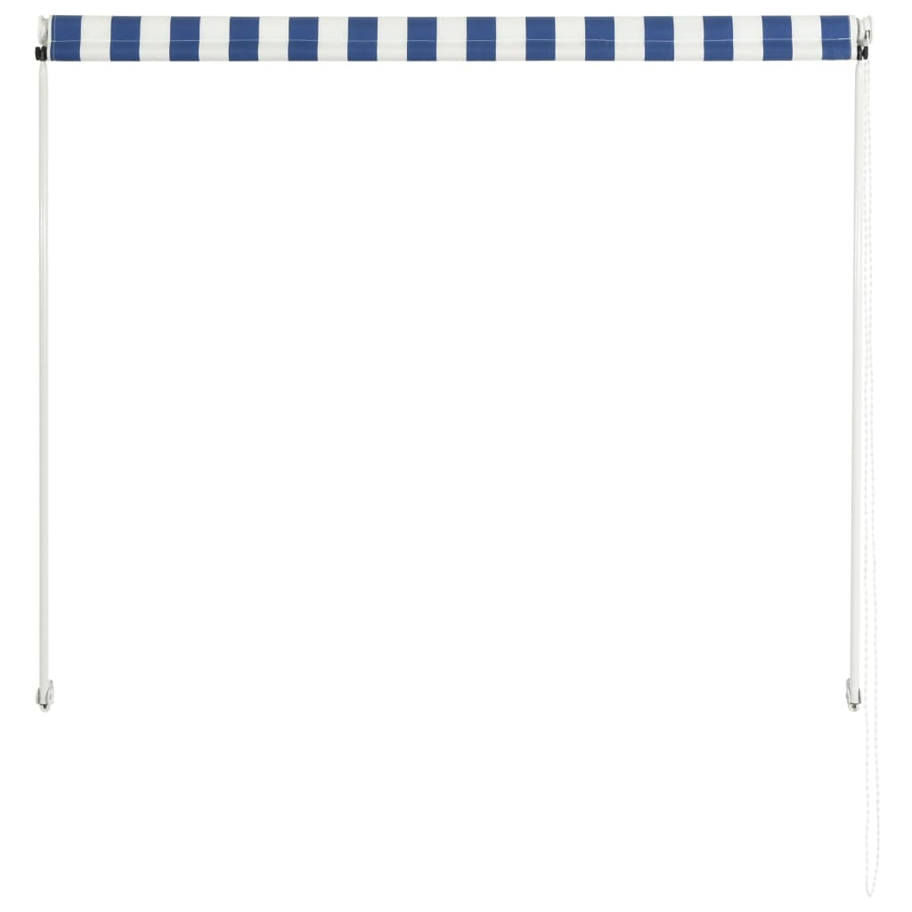Einziehbare Markise 150×150 cm Blau und Weiß