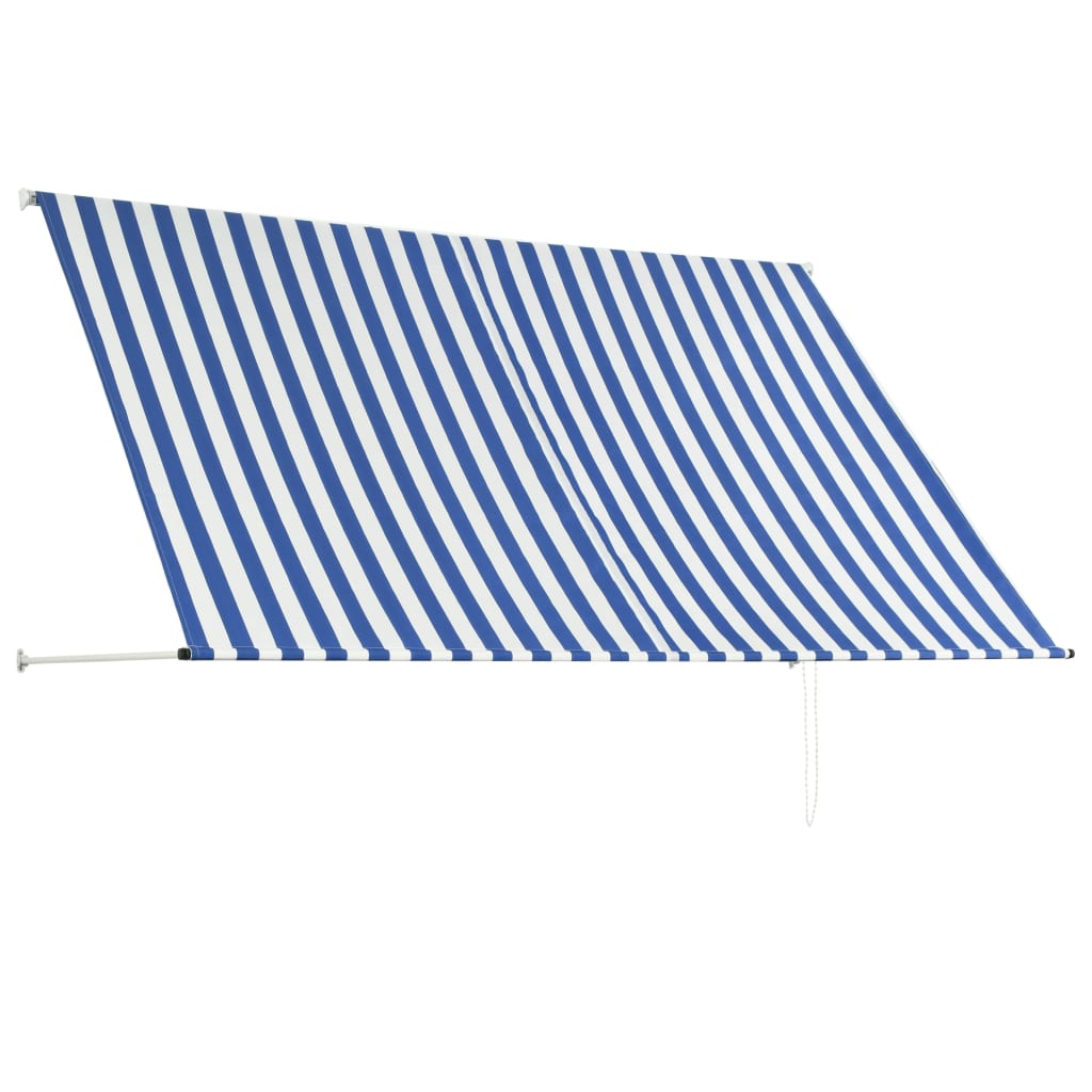 Einziehbare Markise 250×150 cm Blau und Weiß