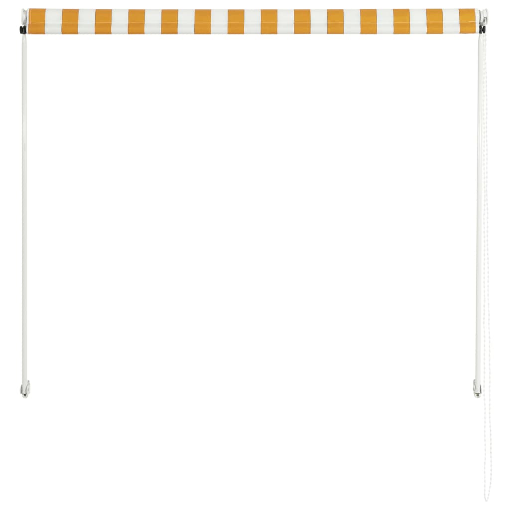 Einziehbare Markise 150×150 cm Gelb und Weiß