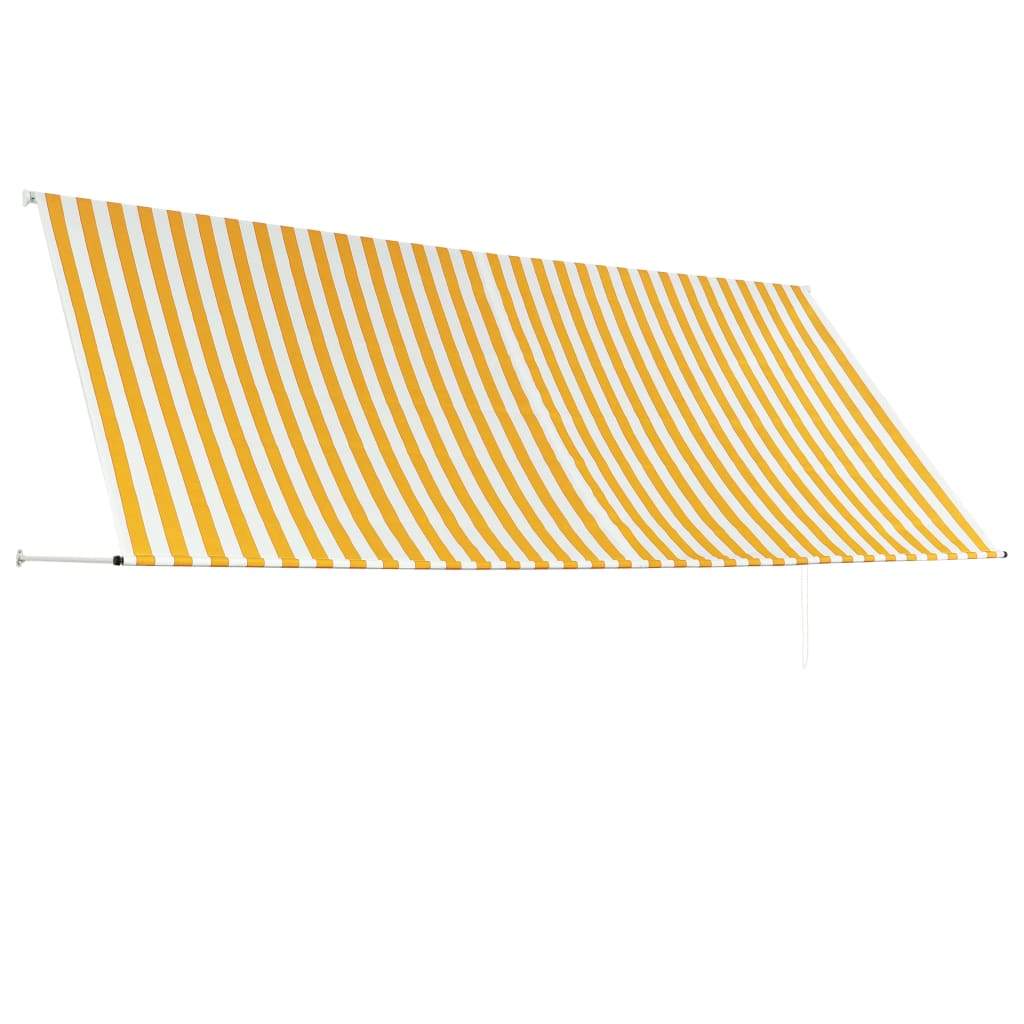 Einziehbare Markise Gelb und Weiß 350 x 150 cm