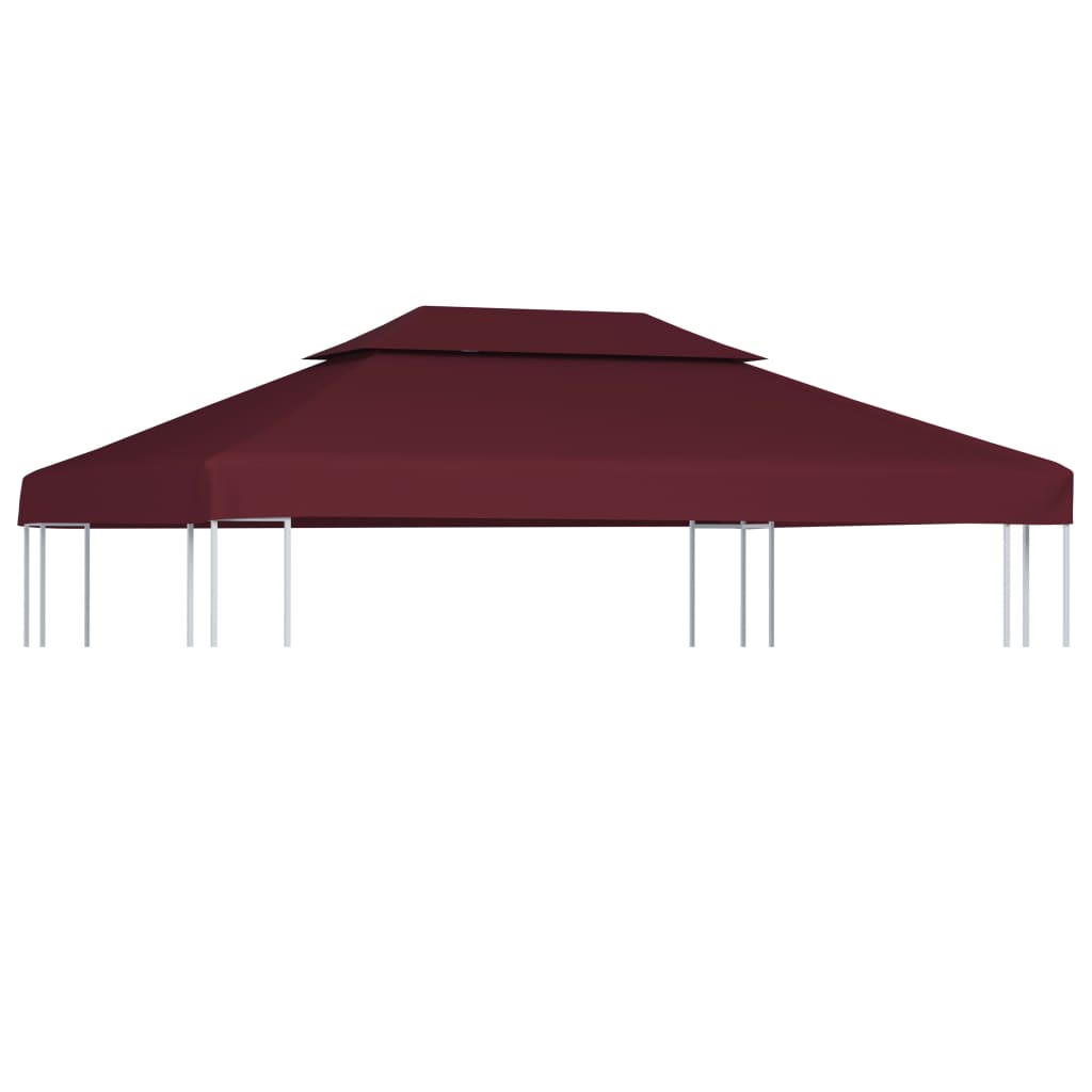 Dachplane für Pavillon mit Kaminabzug 310 g/m² 4×3 m Weinrot