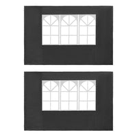 Thumbnail for Partyzelt-Seitenwände 2 Stück mit Fenster PE Anthrazit