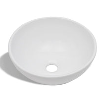 Thumbnail for Bad-Waschbecken mit Mischbatterie Keramik Rund Weiß
