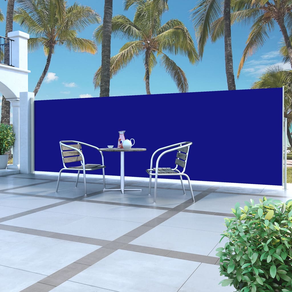 Ausziehbare Seitenmarkise 160 x 500 cm Blau