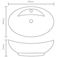 Thumbnail for Waschbecken mit Überlauf 58,5 x 39 x 21 cm Keramik Silbern