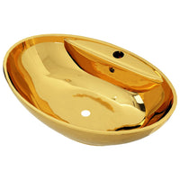 Thumbnail for Waschbecken mit Überlauf 58,5 x 39 x 21 cm Keramik Golden