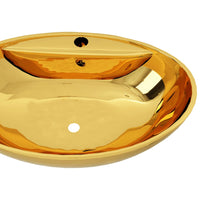 Thumbnail for Waschbecken mit Überlauf 58,5 x 39 x 21 cm Keramik Golden