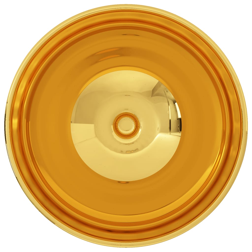 Waschbecken 32,5 x 14 cm Keramik Golden