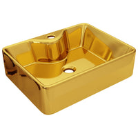 Thumbnail for Waschbecken mit Wasserhahnloch 48 x 37 x 13,5 cm Keramik Golden