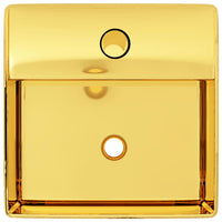 Thumbnail for Waschbecken mit Wasserhahnloch 38 x 30 x 11,5 cm Keramik Golden