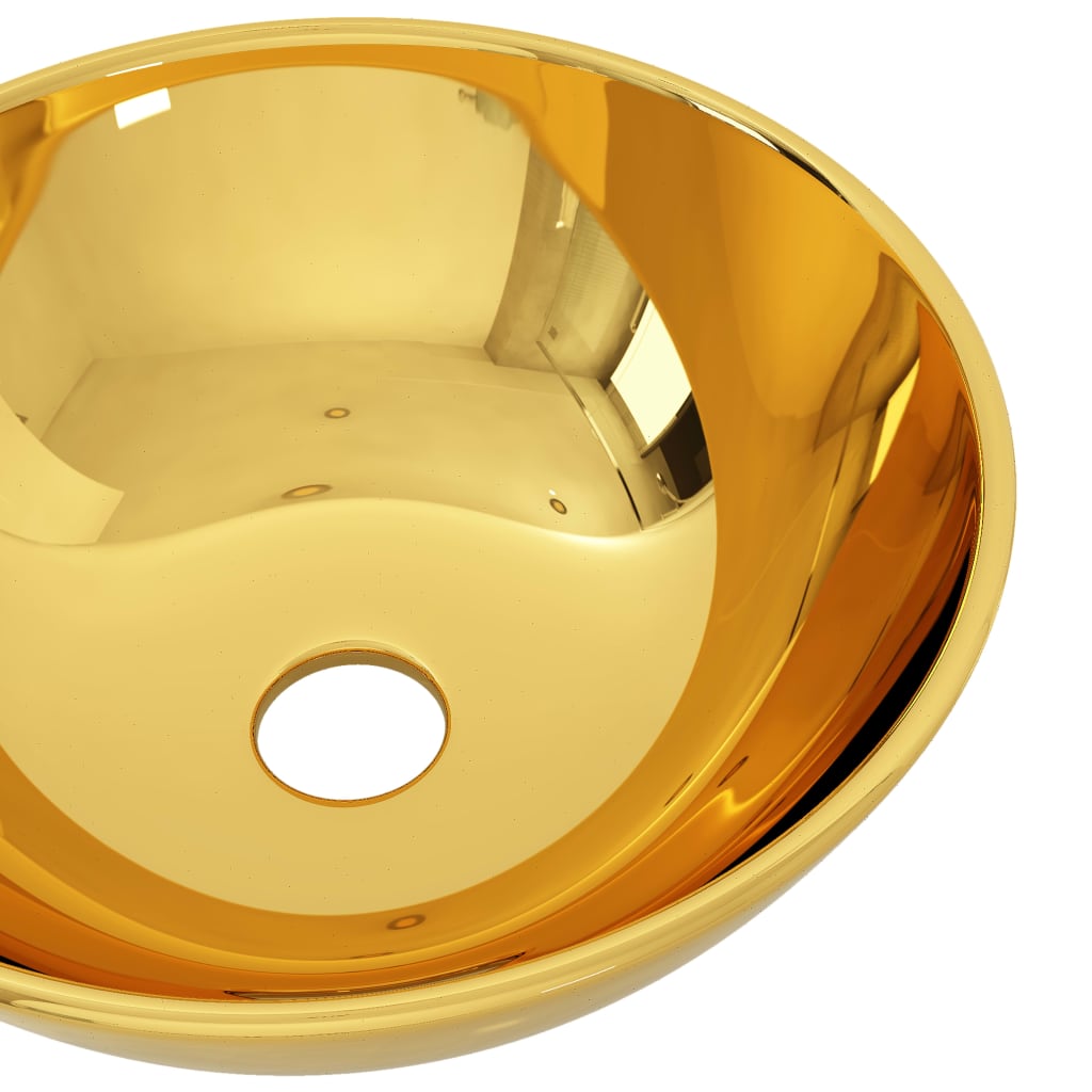 Waschbecken 28 x 10 cm Keramik Golden
