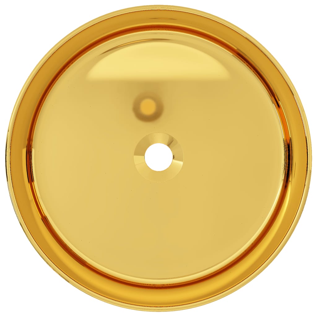 Waschbecken 40 x 15 cm Keramik Golden