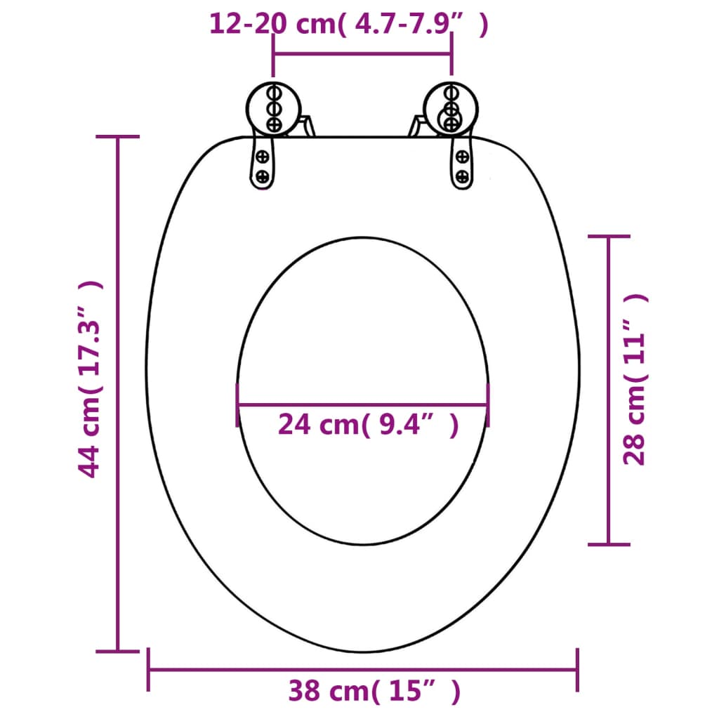 Toilettensitz mit Soft-Close-Deckel MDF Stein-Design