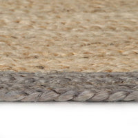 Thumbnail for Teppich Handgefertigt Jute mit Grauem Rand 90 cm