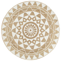Thumbnail for Teppich Handgefertigt Jute mit weißem Aufdruck 150 cm