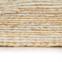 Thumbnail for Teppich Handgefertigt Jute mit Spiralen-Design Weiß 150 cm
