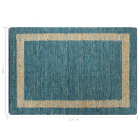 Thumbnail for Teppich Handgefertigt Jute Blau 160x230 cm