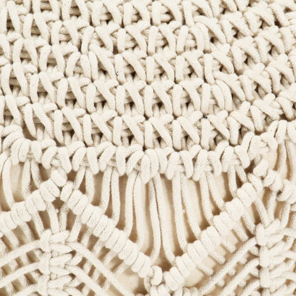 Makramee Sitzpuff Handgefertigt 45 x 30 cm Baumwolle