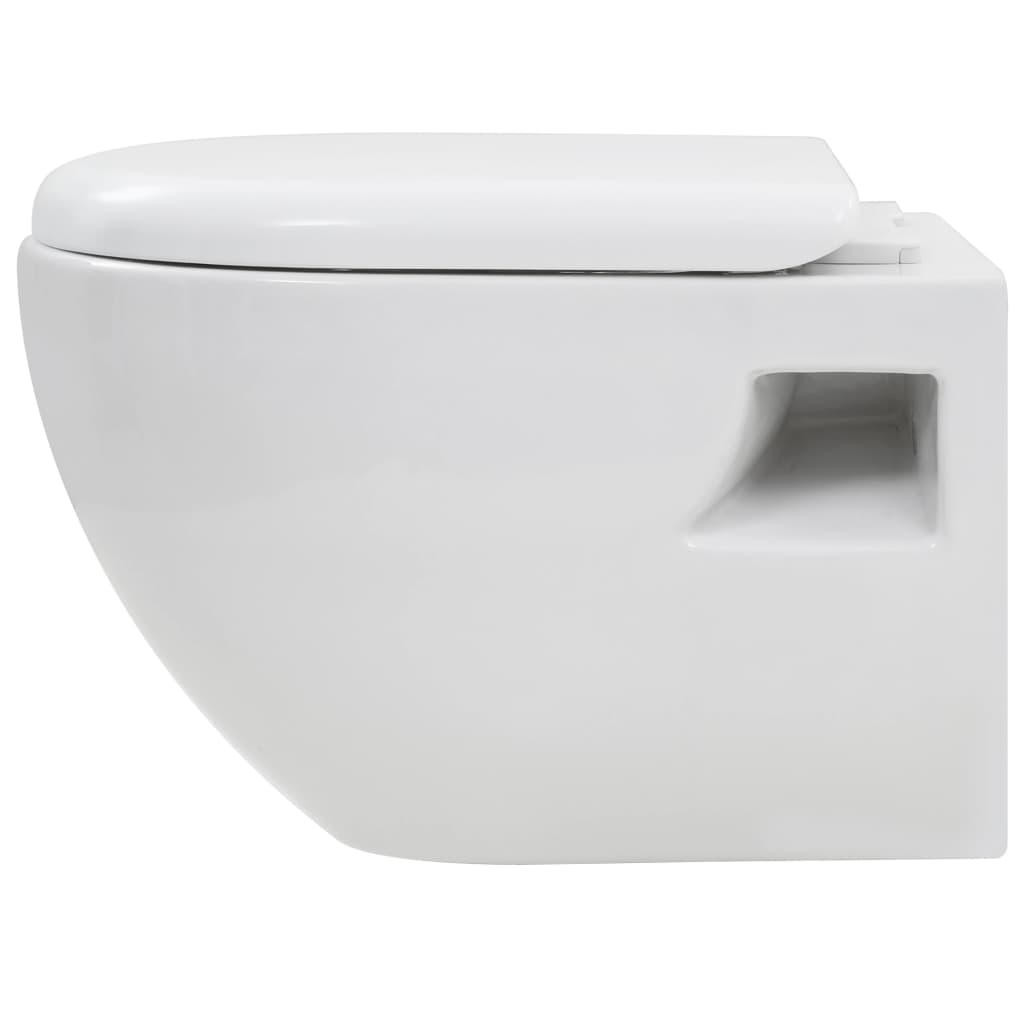 Hänge-Toilette mit Einbau-Spülkasten Keramik Weiß
