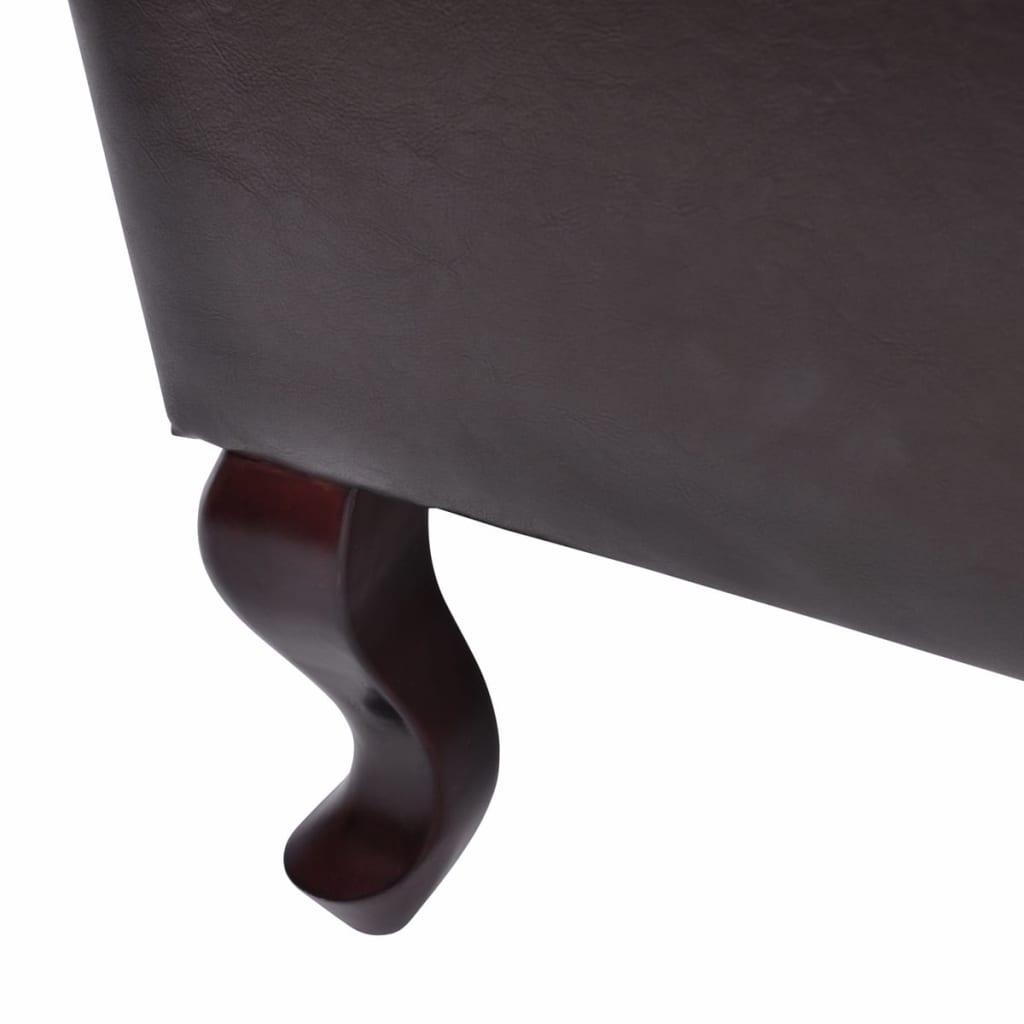 Sessel mit Fußhocker Dunkelbraun Kunstleder