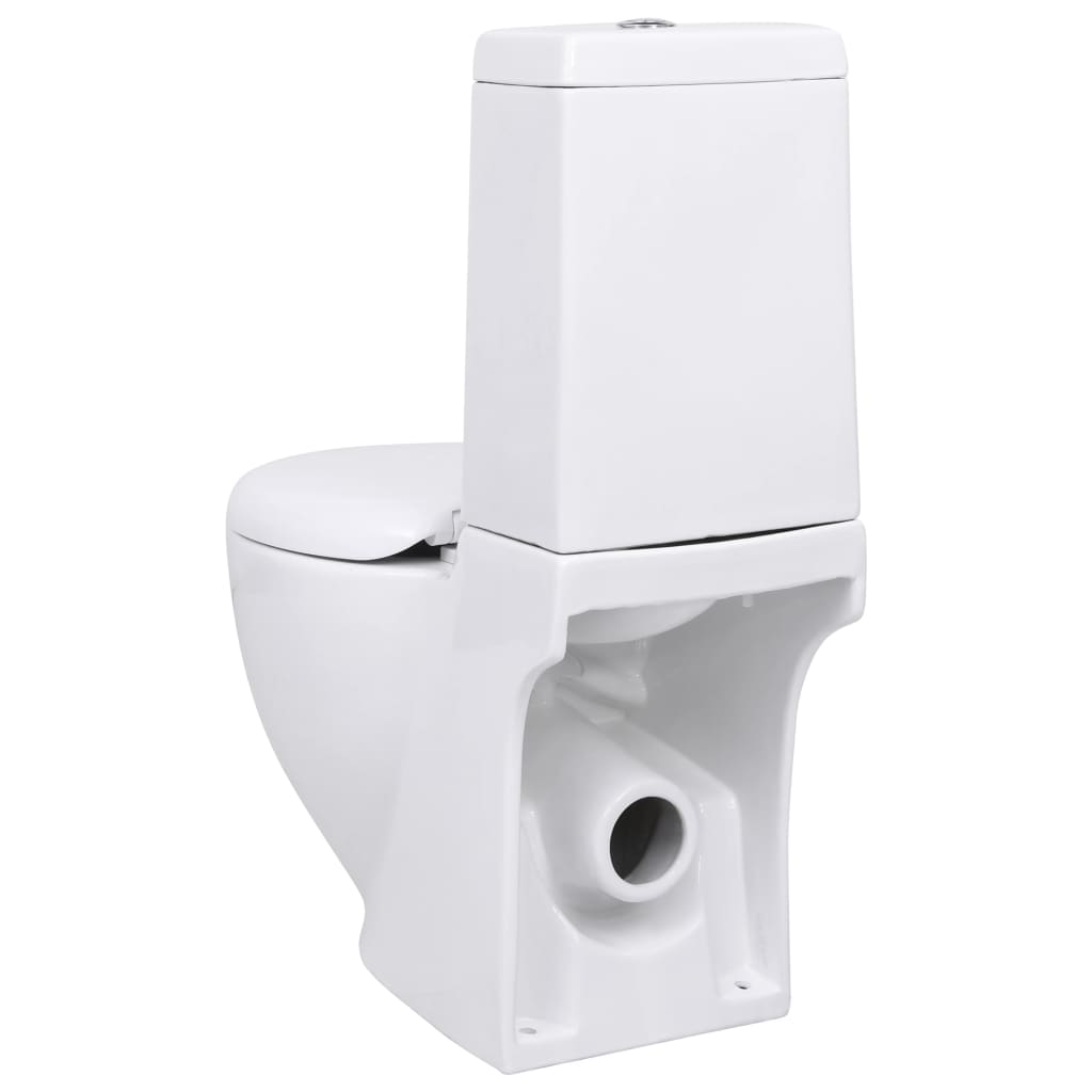 Keramik-Toilette Waagerechter Abgang Weiß