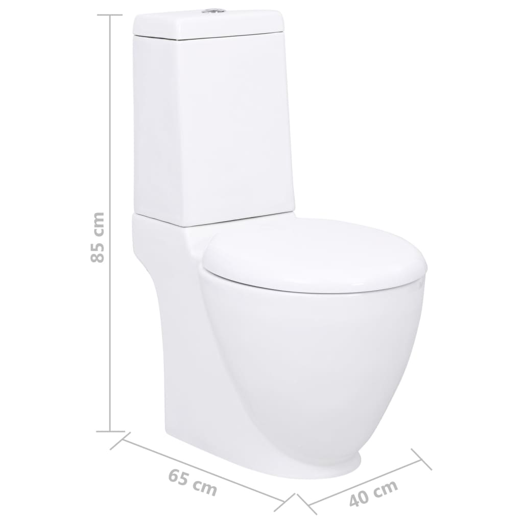 Keramik-Toilette Waagerechter Abgang Weiß