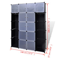 Thumbnail for Modularer Schrank mit 14 Fächern schwarz/weiß 37x146x180,5cm