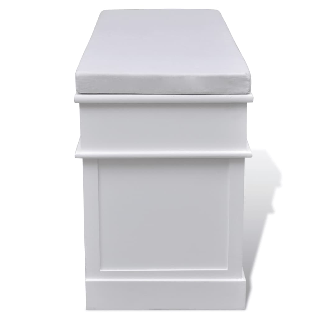 Flurbank mit Stauraum und Sitzpolster Weiß 2 Schubladen 3 Kisten