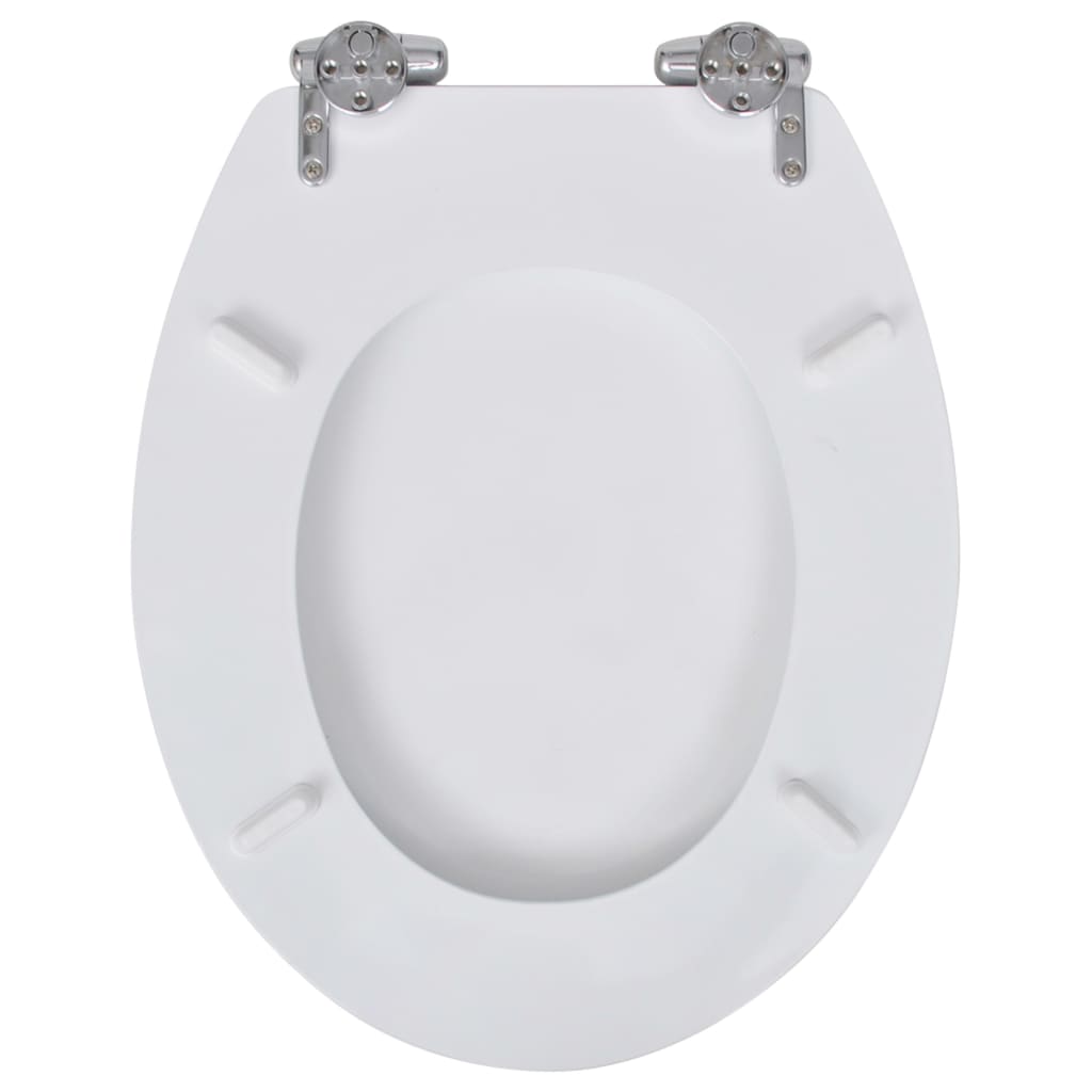 Toilettensitz MDF Deckel mit Absenkautomatik Design Weiß