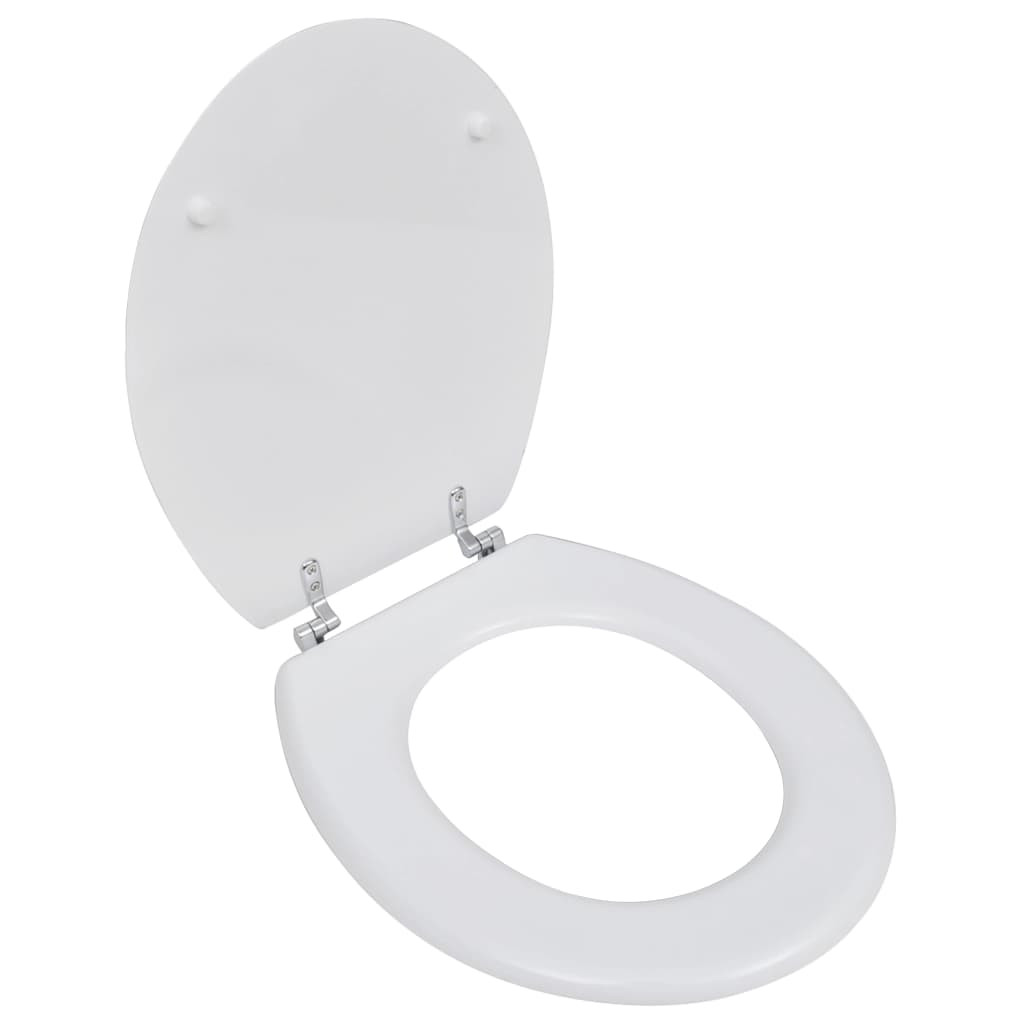 Toilettensitz MDF Deckel Schlichtes Design Weiß