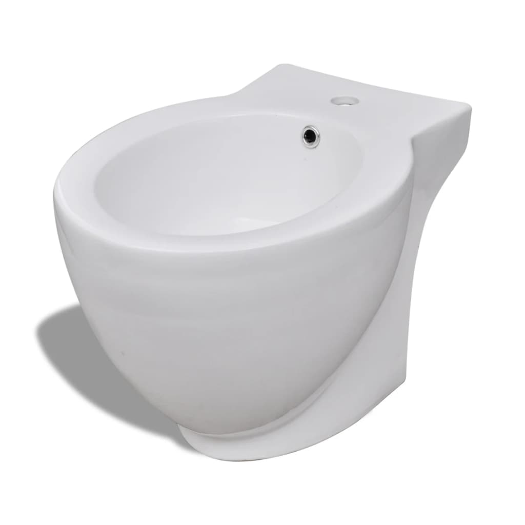 Stand-WC & Bidet Set Weiß Keramik