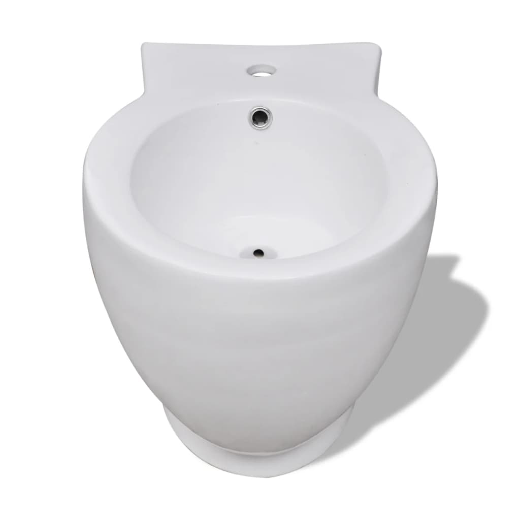 Stand-WC & Bidet Set Weiß Keramik