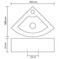 Thumbnail for Waschbecken mit Überlauf 45 x 32 x 12,5 cm Weiß