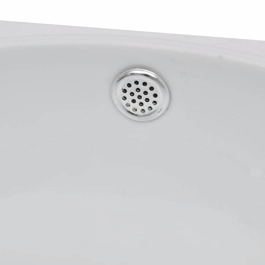 Waschbecken mit Wasserhahn-Loch und Überlaufloch Keramik Weiß