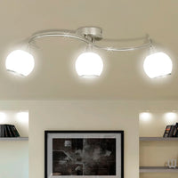 Thumbnail for Deckenleuchte mit Glasschirme auf geschwungener Schiene 3 × E14 Lampen