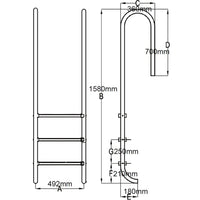 Thumbnail for Pool-Leiter 3 Stufen Edelstahl 120 cm