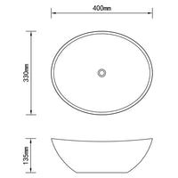 Thumbnail for Keramik Waschtisch Waschbecken Oval schwarz 40 x 33 cm