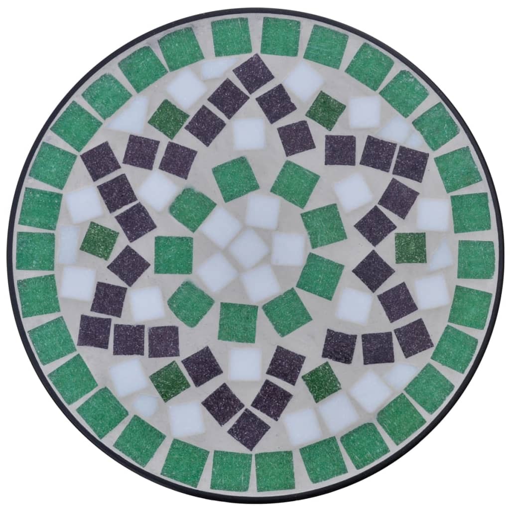 Beistelltisch Mosaik Grün und Weiß
