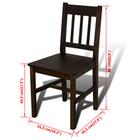 Thumbnail for Esstisch Holztisch mit 4 Holzstühlen Esszimmerset braun