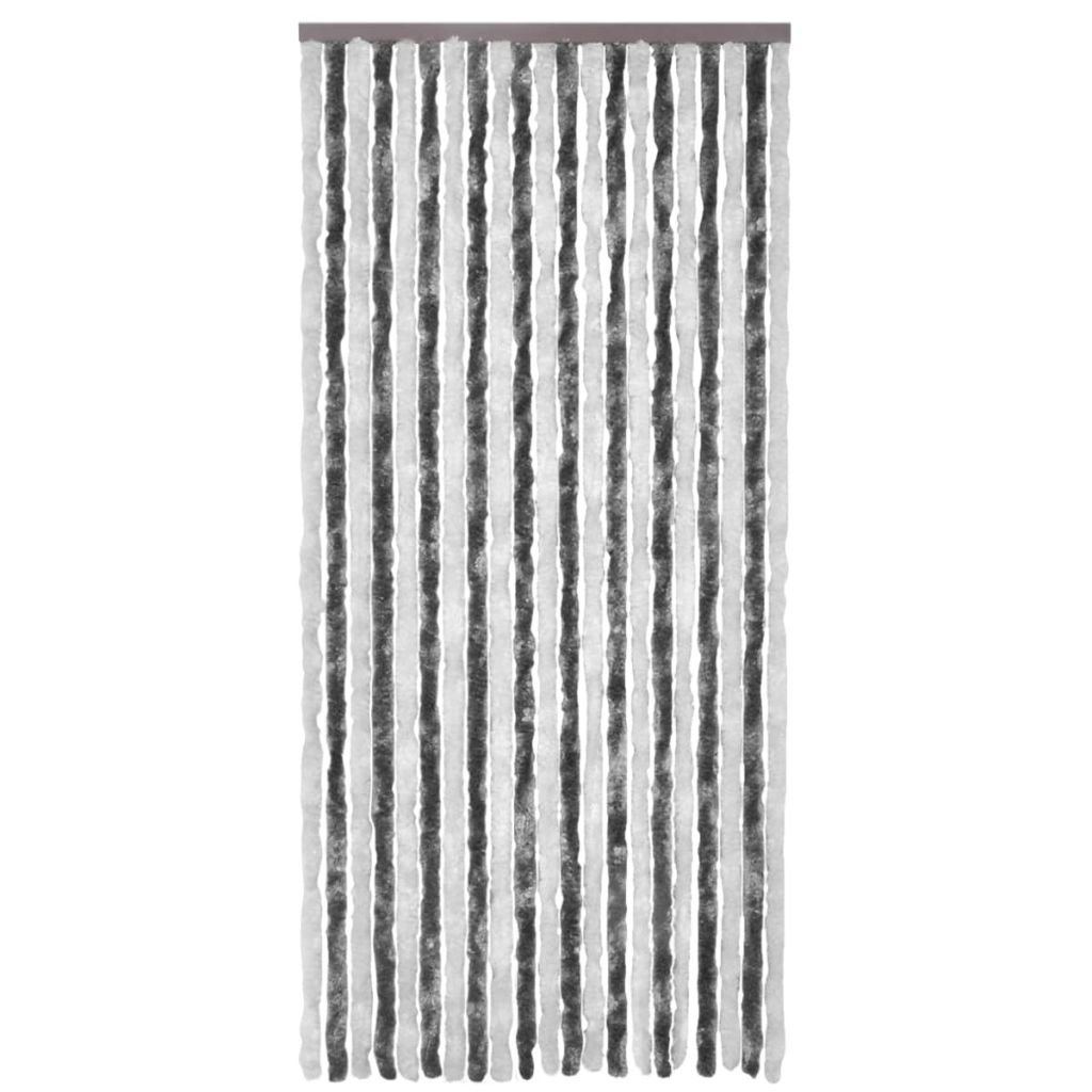 Insektenschutz-Vorhang Grau und Weiß 100x220 cm Chenille