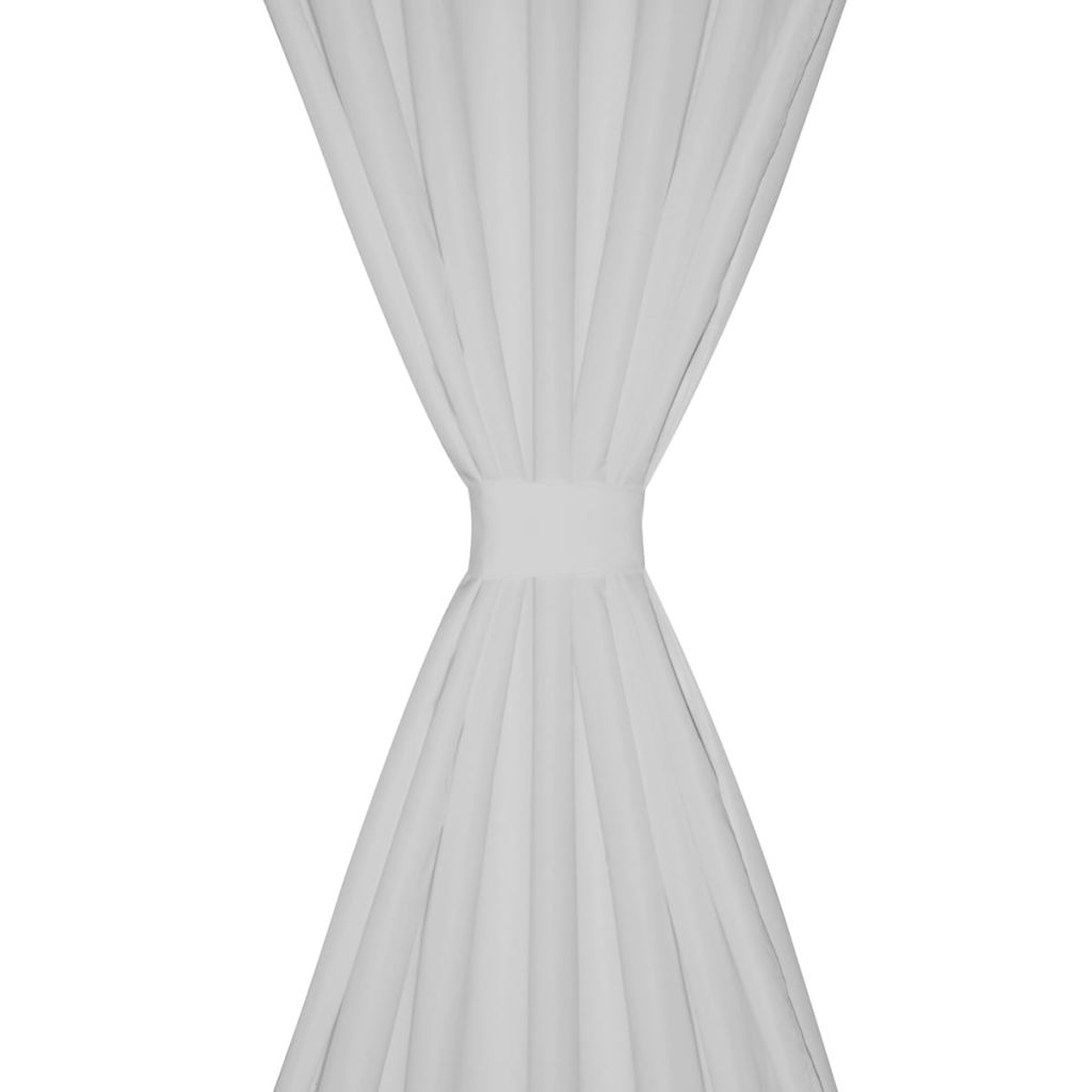Vorhänge Gardienen aus Satin 2-teilig 140 x 175 cm Weiß
