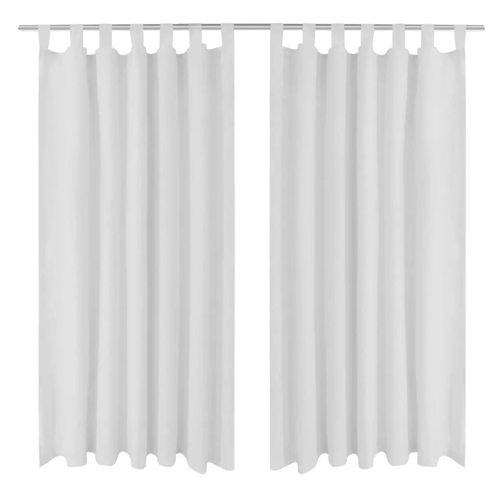 Vorhänge Gardienen aus Satin 2-teilig 140 x 225 cm Weiß