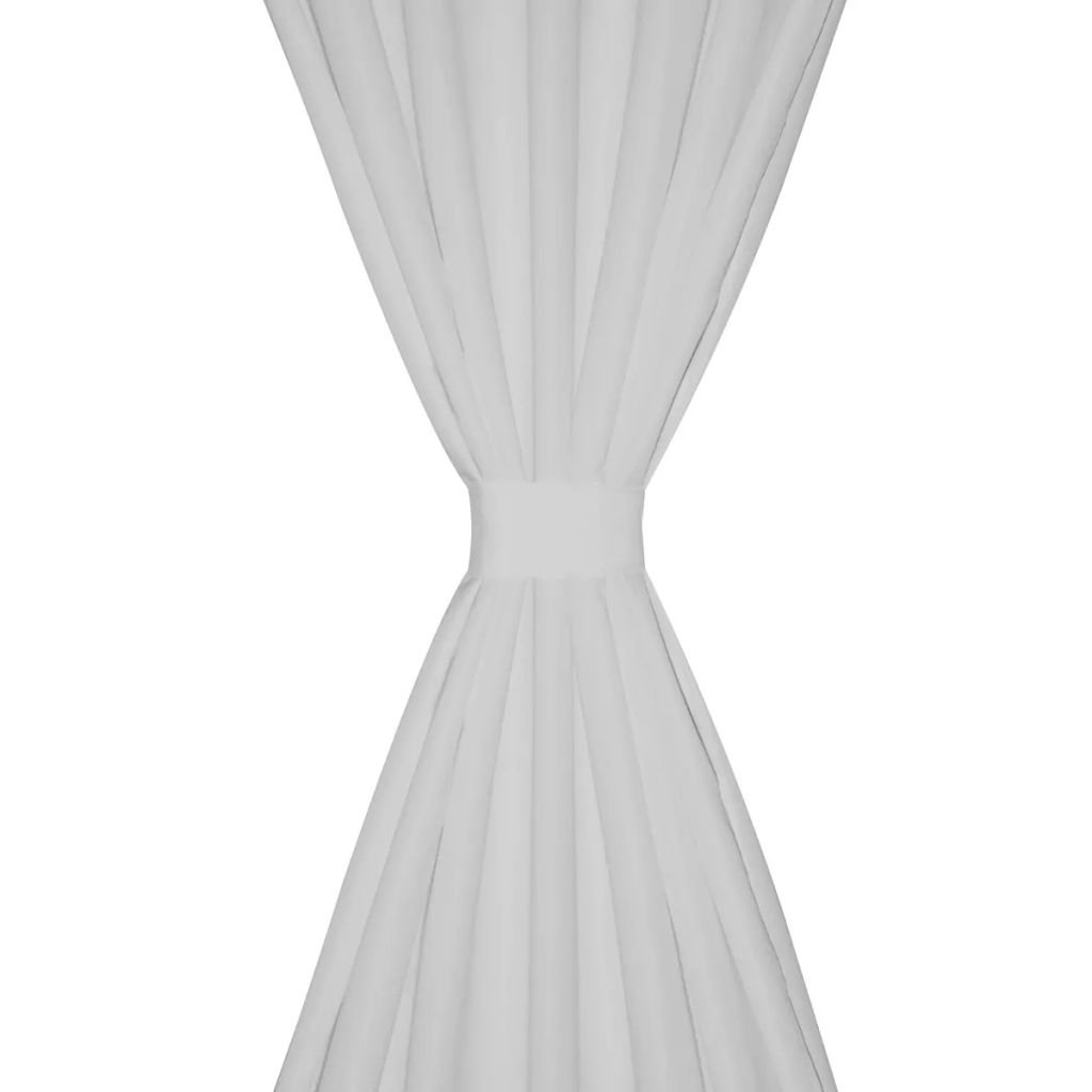 Vorhänge Gardienen aus Satin 2-teilig 140 x 225 cm Weiß