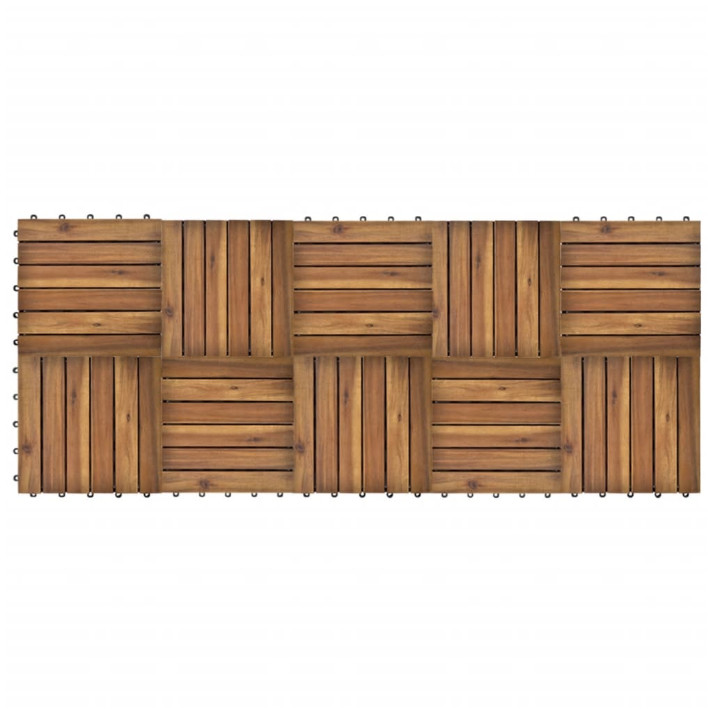 10 x Fliese aus Akazienholz 30 x 30 cm vertikales Muster