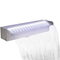 Thumbnail for Pool-Wasserfall Fontäne mit LEDs Rechteckig Edelstahl 45 cm