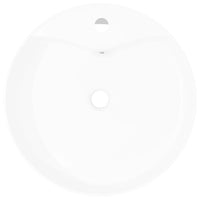 Thumbnail for Keramik Waschbecken Hahnloch/Überlaufloch weiß rund