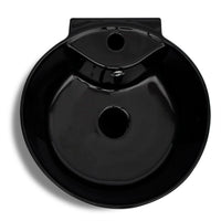 Thumbnail for Keramik Standwaschbecken mit Hahn/Überlaufloch schwarz rund