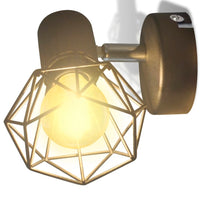 Thumbnail for Wandleuchten 2 Stk. LED-Glühlampe Industrie-Stil Drahtschirm Schwarz